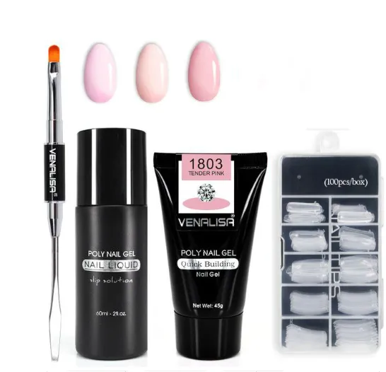 Venalisa Poly Nail Gel Kit Nail Fesign Builder Nail Gel Acrylic Transparent Crystal Coumuflage Set Nail Extend Jelly Gel Polish - Shop at LoveMi