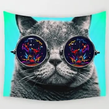 Cute Cat Tapestry Living Room House
