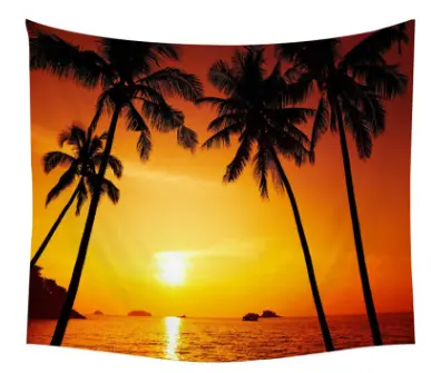 Beach coconut tree starfish shell small fishing