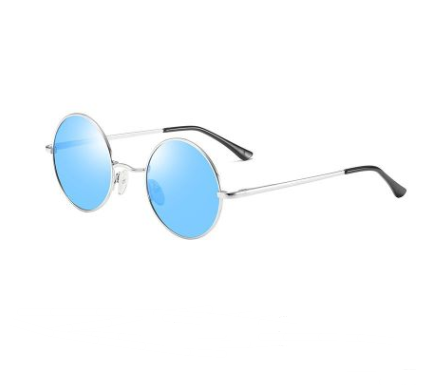 Women's fashion multicolor colorful sunglasses Bright Silver Frame Ice Blue - Shop at LoveMi