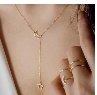 Simple Moon Star Necklace Clavicle Chain Short Necklace