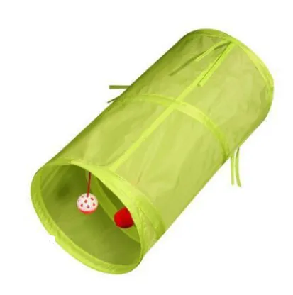 Pet supplies cat ring paper two-way tunnel can accommodate folding cat channel - Green