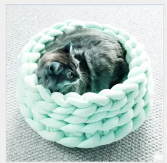 Irrigation core cotton cloth line machine washable water washable hand-woven kennel cat litter - Green - View 1