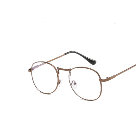 Blu ray flat mirror retro round frame decorative glasses Bronze Blue Piece - Shop at LoveMi