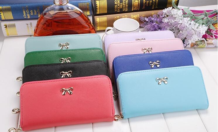 Ladies Wallet Handbag Solid Zipper Bag