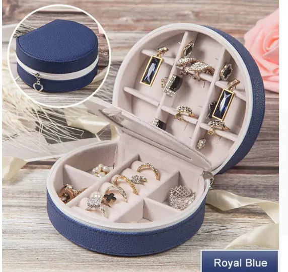 Cosmetic storage box with zipper travel portable