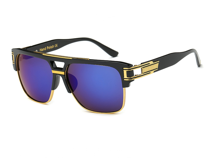 Men And Women Square Retro Colorful Reflective Sunglasses