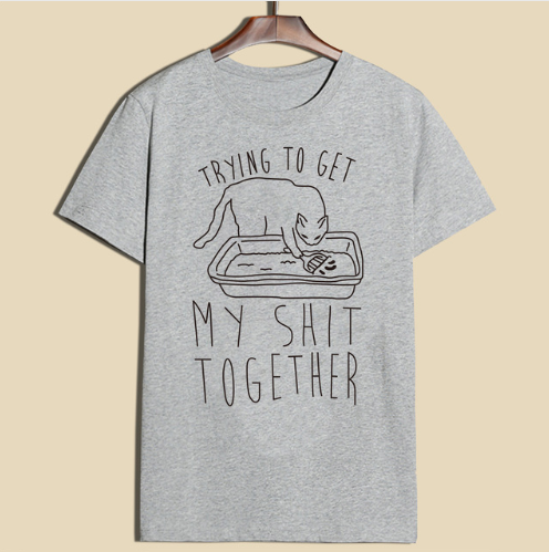 Funny cat print short sleeve