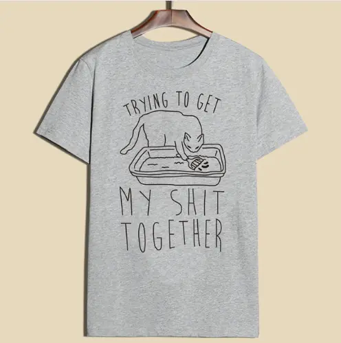 Funny cat print short sleeve
