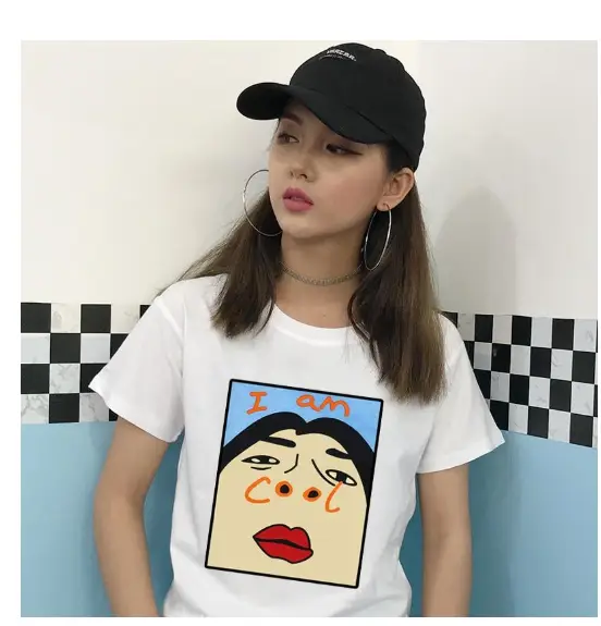 European and American printing spring large size women's bottoming shirt