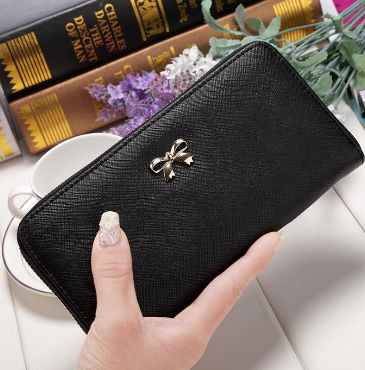 Ladies Wallet Handbag Solid Zipper Bag