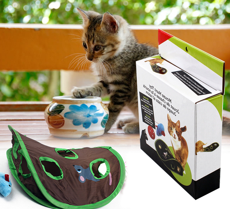 Pet Puzzle Nine-hole Mouse Hole Bell Ball Cat Interactive Toy Cat Hide And Seek Channel — foto 5