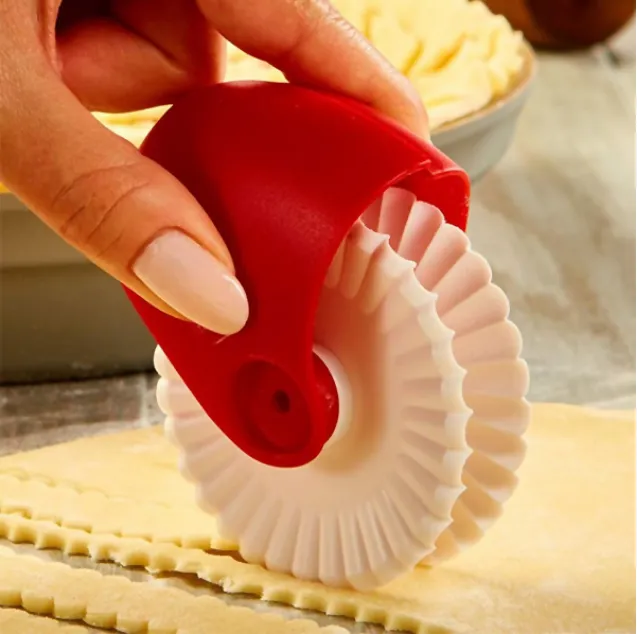 Pastry Dough Lattice Cutter Pizza Pie Decoration Gadget Plastic Roller Wheel Cutter 2 Style - Shop at LoveMi