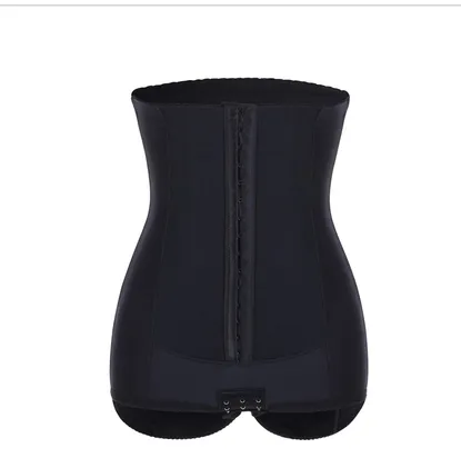 High waist abdomen body shaping pants zipper one piece corset Black - Shop at LoveMi