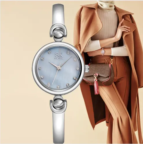 Rhinestone SK Top Luxury Brand Steel Quartz Watch Fashion