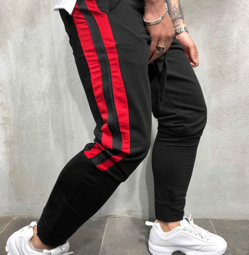 Muscle fitness brothers new fitness trousers men's autumn and winter models beam mouth stretch breathable running training trousers