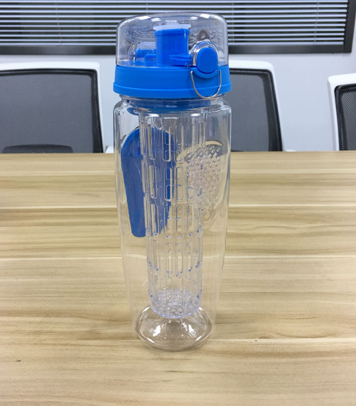 Fruit tea compartment plastic bottle button cover tritan sports bottle