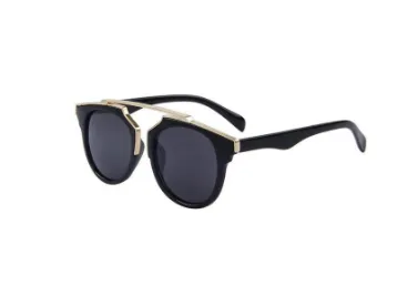 Sunglasses, fashion, retro women's glasses, cat's eye, sunglasses, men's and women's sunglasses, tide Bright Black - Shop at LoveMi
