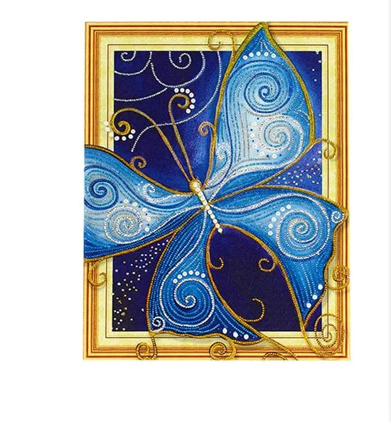 Kit de Peinture Diamant Broderie 3D 5D Papillon Bleu 40×50Cm - Shop at LoveMi