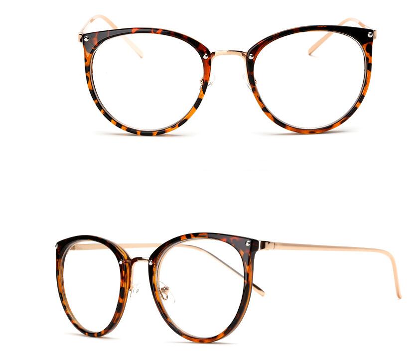Gold wire round glasses frame female retro flat glasses eye frame frame - Image 8