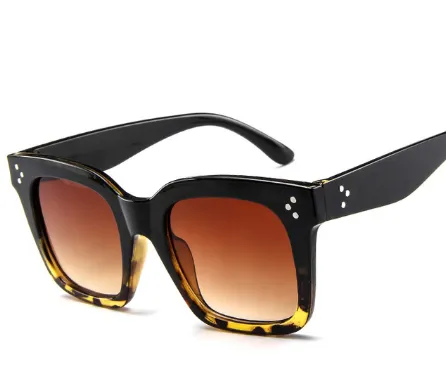 new fashion box sunglasses Korean version of colorful reflective sunglasses Personality trend sunglasses Leopard - Shop at LoveMi