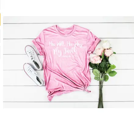 T-shirt short sleeve His Will His Way My faith European and American street short-sleeved lovers wear AliExpress