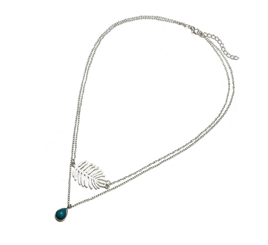 Fashion trend branch drop type necklace multi-layer clavicle chain