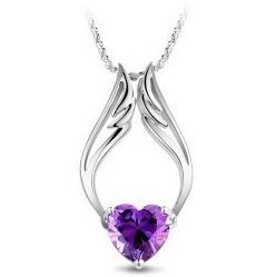 Hearts and Arrows Angel Wings Crystal Necklace