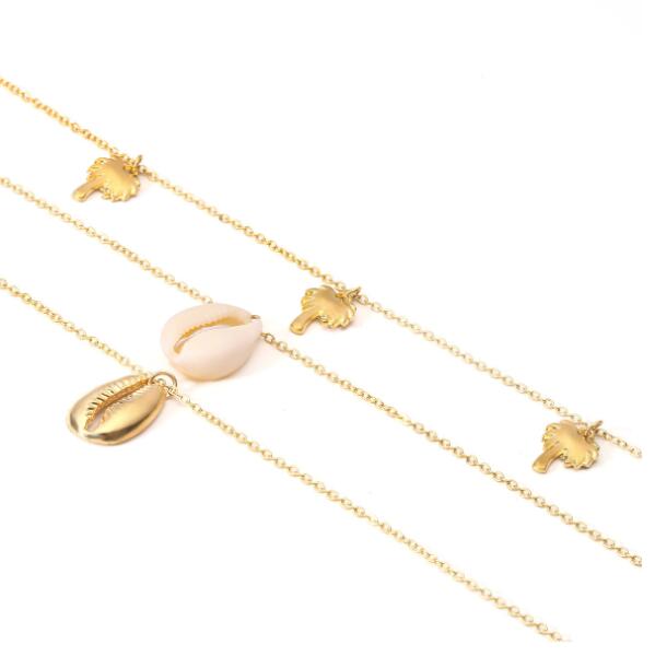 Simple coconut tree shell pendant multi-layer necklace