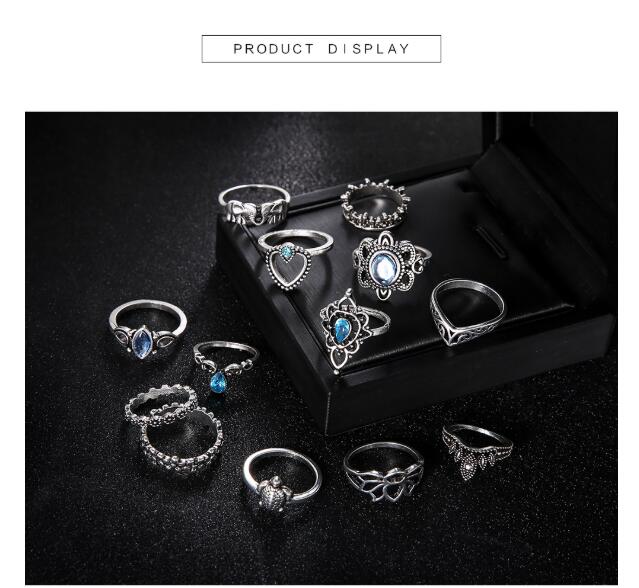 Vintage Diamond Embroidered Crown Starry Gem 13 Piece Set