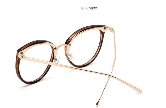 Gold wire round glasses frame female retro flat glasses eye frame frame - Image 9