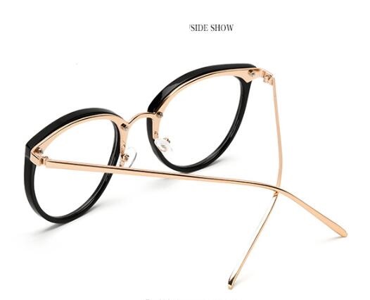 Gold wire round glasses frame female retro flat glasses eye frame frame - Image 11