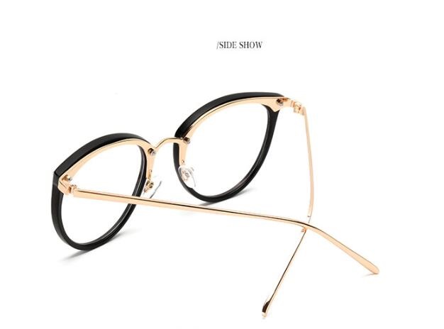 Gold wire round glasses frame female retro flat glasses eye frame frame - Image 3