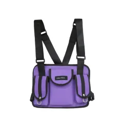 Casual sports backpack, wild color, color, men and women, student bag, trend - Purple - View 1