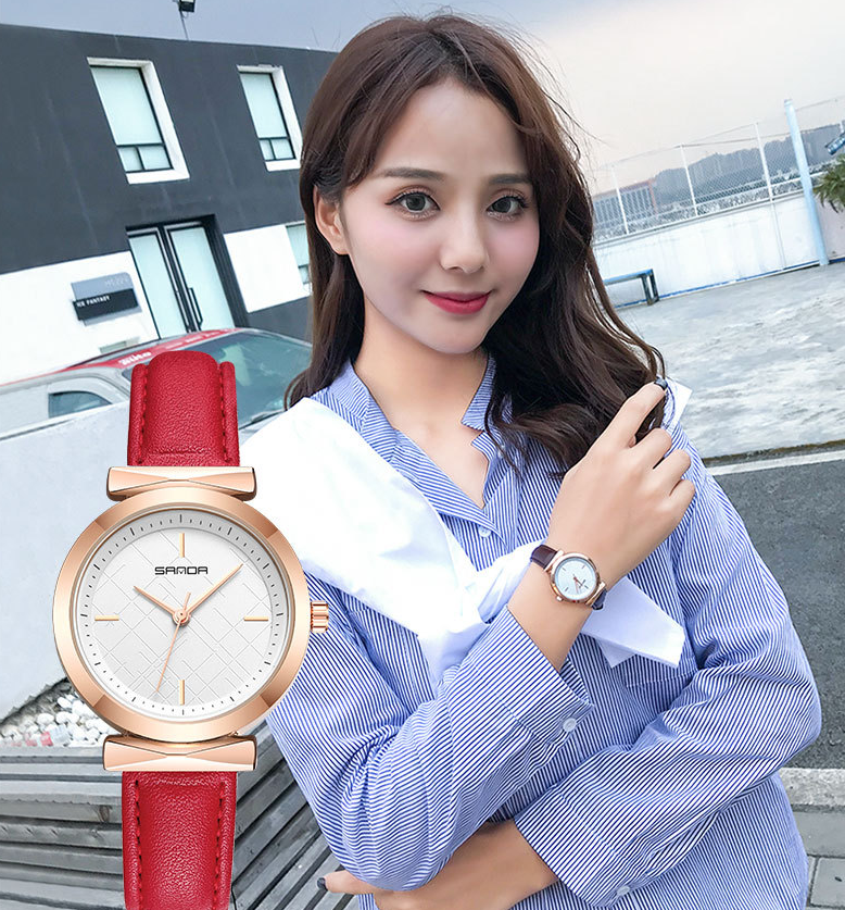 Girls watch Korean version of the retro trend scale waterproof quartz watch