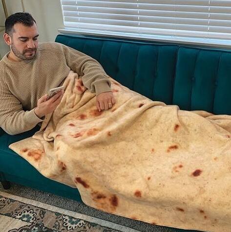 Super Soft Warm Flannel Burrito Blankets 280Gsm Round Shape Airplane Travel Throw Coral Fleece Tortilla Nap Wrap Blankets — foto 15
