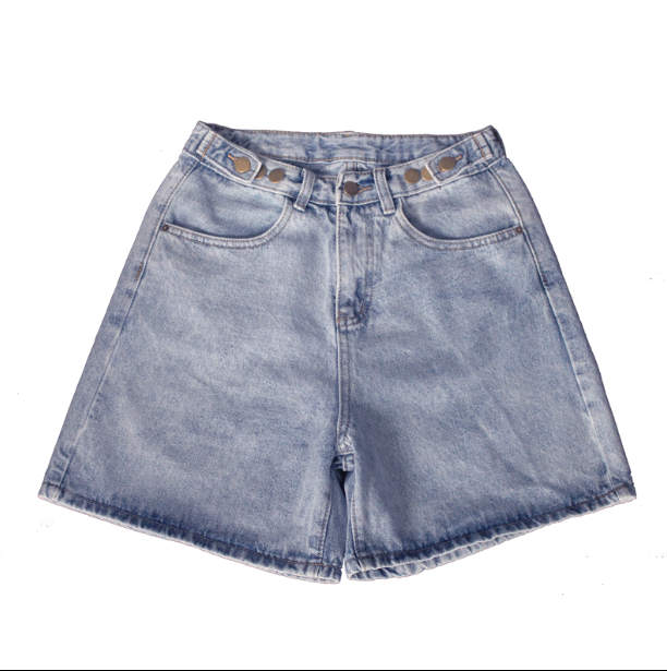 Summer new denim shorts female chic loose thin wide leg high waist hot pants Light Gray - Shop at LoveMi