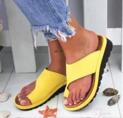 Summer Slippers Shoes For Women Flip Flops Non-Slip Sandals Platform Beach Shoes - Yellow - View 1