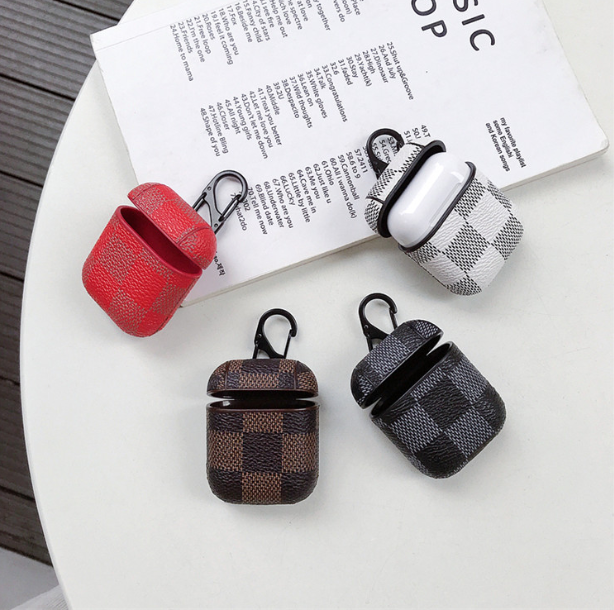 Compatible with Jacket anti-lost hook wireless Bluetooth headset 2 generation leather case lattice hard shell tide - Image 3