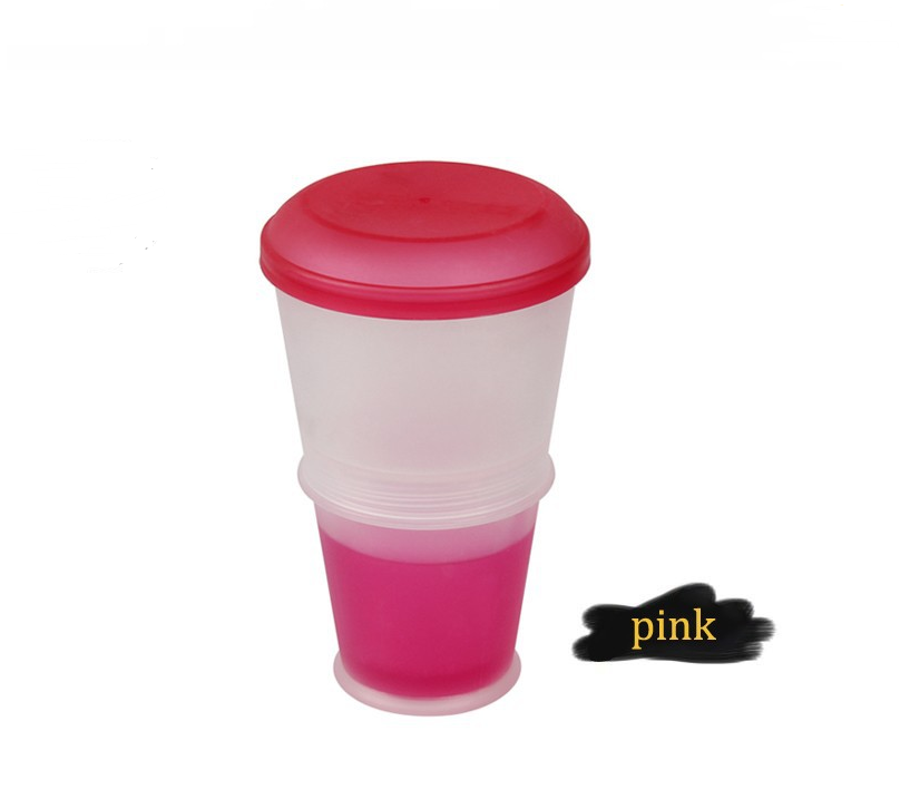 On-The-Go Dual Cereal Cup with Foldable Spoon