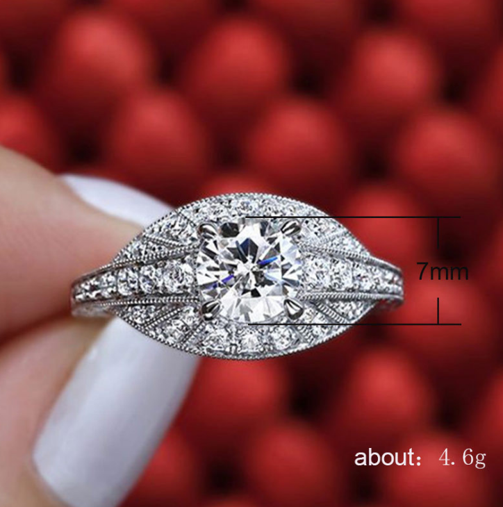 Openwork diamond ring Fashion trend wild ring