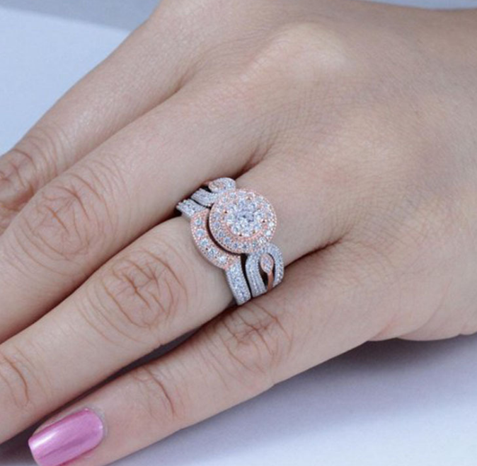 Factory direct new couple ring Cross-border hot sale jewelry European and American men and women engagement ring Spot