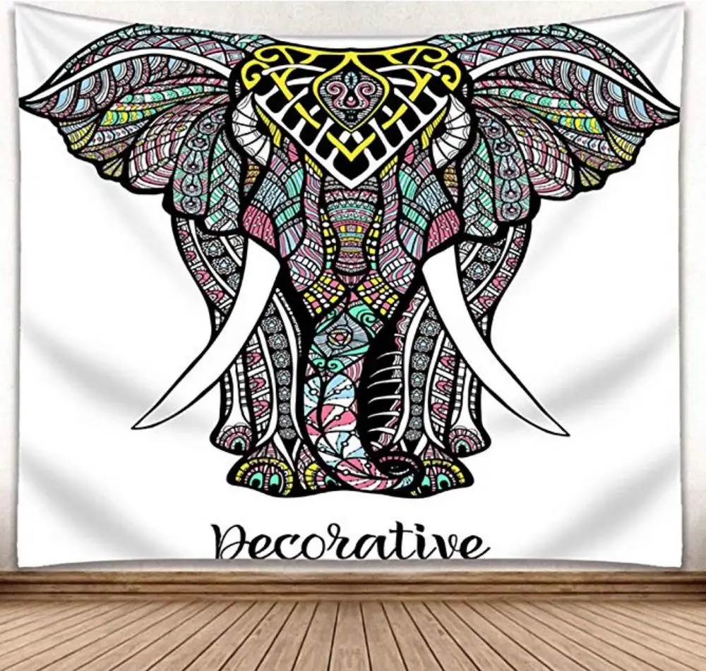 3D Mural Elephant Tapestry Wall Hanging Bohemian