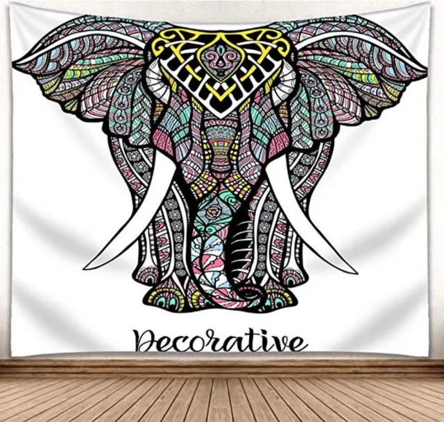 3D Mural Elephant Tapestry Wall Hanging Bohemian Hippie Bedroom Background Cloth Printing Home Decor 150X230Cm - Shop at LoveMi