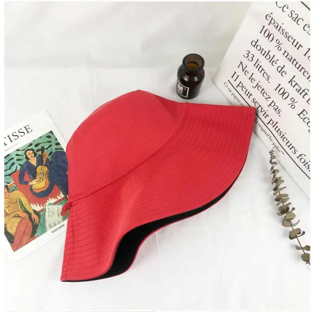 Net red fisherman hat female summer Japanese face Korean version of the wild sun visor Red - Shop at LoveMi