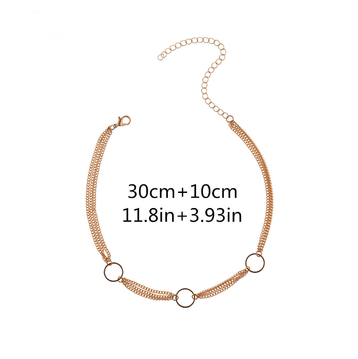 Title 8, Geometric copper ring multi-layer clavicle neck...