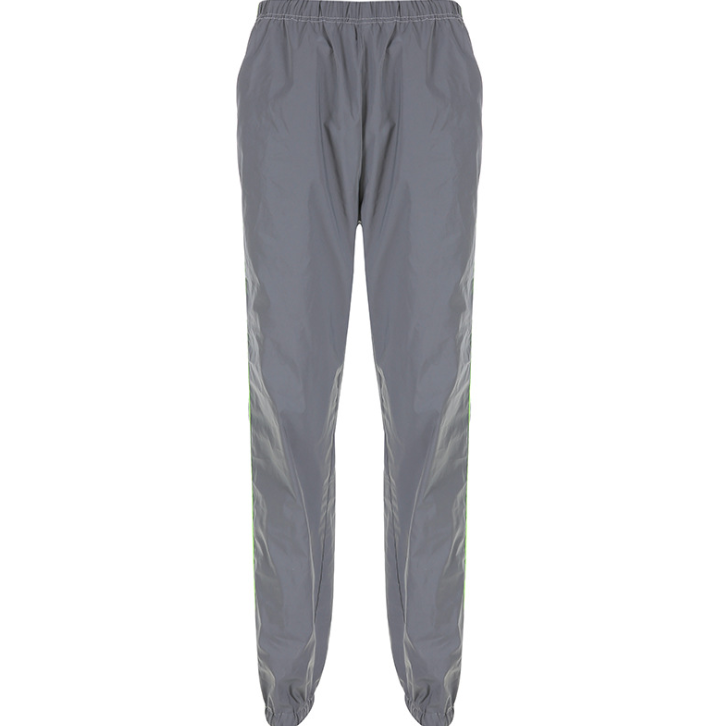 Women's ins explosion models reflective color ribbons fluorescent green trend casual trousers