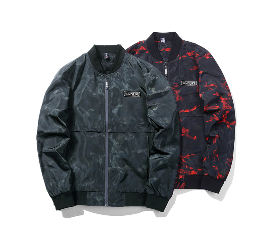 Cross-border for spring and autumn new men's baseball collar camouflage letter slim coat large size casual wild jacket