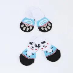 Pet Knit Skid Warm Love Cotton Socks - Blue - View 1