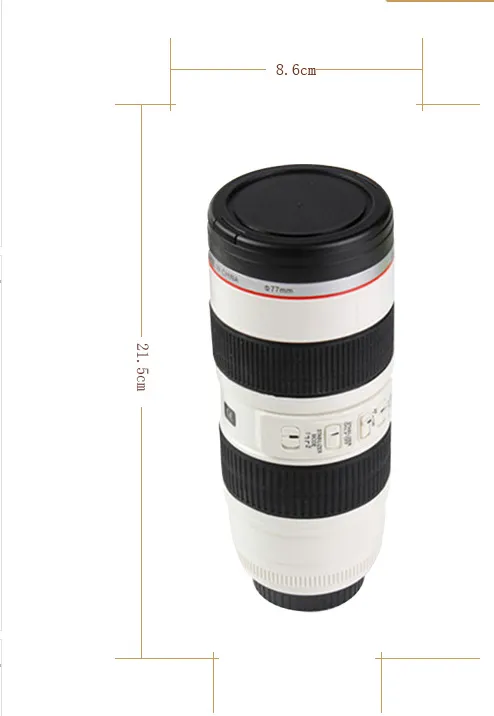 Big white SLR lens cup water cup insulation stainless steel liner creative gift White - Shop at LoveMi